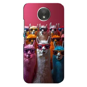Чехол с принтом «Ламы в очках» для Motorola Moto C (XT1750)