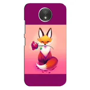 Чохли з картинкою Лисичка для Motorola Moto C (XT1750) (VPrint) (Лиса з трояндою)