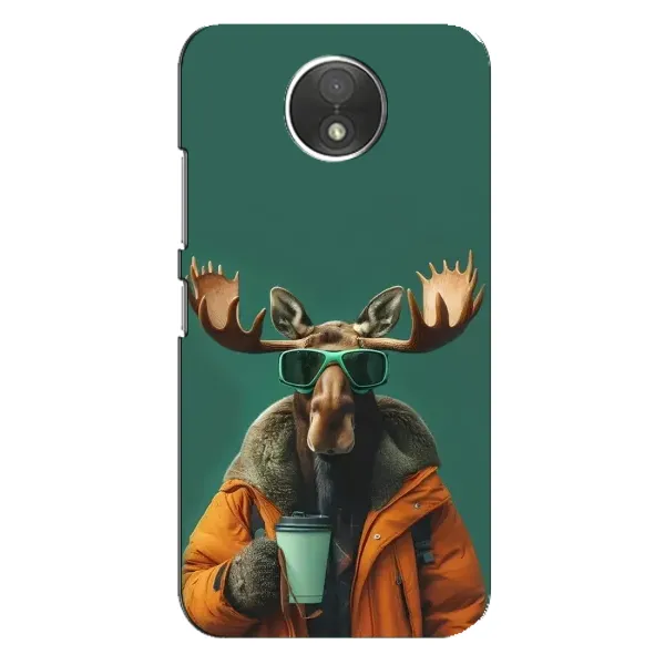 Чехол с принтом «Лось с кофе» для Motorola Moto C (XT1750)