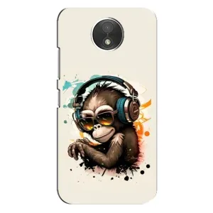 Чохол з принтом «Макака в навушниках» для Motorola Moto C (XT1750)