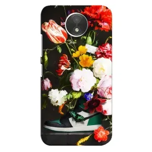 Чохол з принтом «Nike цветы» для Motorola Moto C (XT1750)