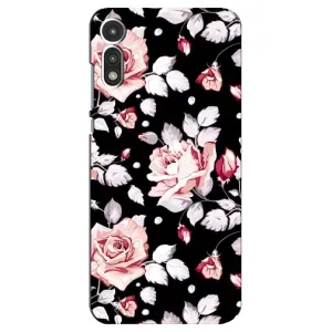 Чехлы с Цветами для Motorola MOTO E 2020 (VPrint) (Цветочки на черном)