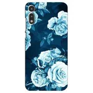 Чехлы (ART) Цветы на Motorola MOTO E 2020 (VPrint) (Голубые Бутоны)