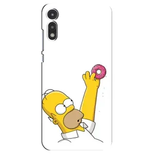 Чехол с Симпсонами для Motorola MOTO E 2020 (VPrint) (Гомер с пончиком)