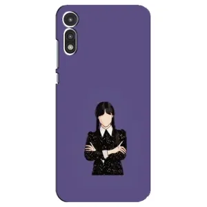 Чохли Венсдей на Motorola MOTO E 2020 Уенсдей (AlphaPrint) (Венздей у чорному)