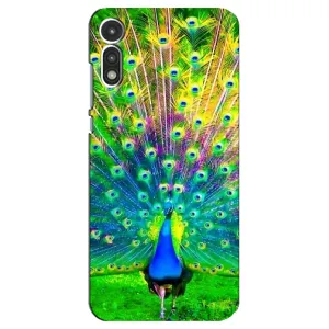 Чохол з пташками на Motorola MOTO E 2020 (VPrint) (Яскравий Павлин)