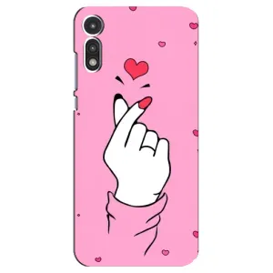 Чехол с принтом для Motorola MOTO E 2020 (AlphaPrint - Знак сердечка)