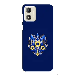 Чохли для Motorola MOTO E13 Укр. Символіка (AlphaPrint) (Квітковий Герб)
