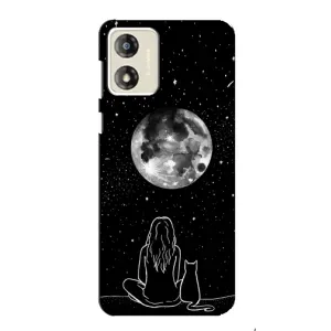 Чохол з малюнком кіт на Motorola MOTO E13 (Дівчина з котом)