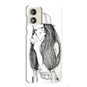 Чехол с печатью для Motorola MOTO E13 - (Мода) (AlphaPrint) (Фото девочки)