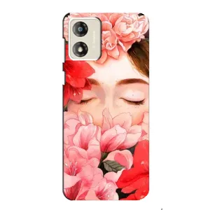 Чехлы (ART) Цветы на Motorola MOTO E13 (VPrint) (Очі в квітах)