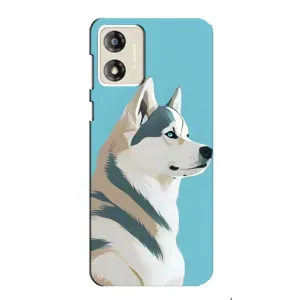 Чехол с Хаски для Motorola MOTO E13 - (AlphaPrint) (Хаски арт)