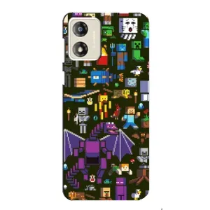 Чехол Майнкрафт на Motorola MOTO E13 (AlphaPrint) Minecraft (Коллаж Майнкрафт)