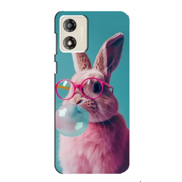 Чохол з принтом «Кролик в окулярах» для Motorola MOTO E13