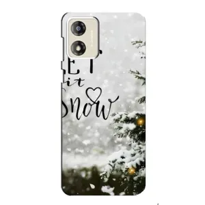 Новогодние, Праздничные Чехлы для Motorola MOTO E13 - 2024 год (Let it snow)