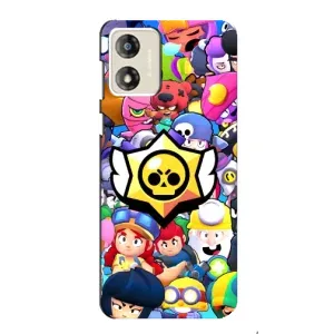 Чехол для Motorola MOTO E13 Бравл Старс (VPrint) (Лого Brawl Stars)