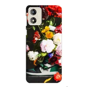 Брендновые Чехлы для Motorola MOTO E13 - (PREMIUMPrint) (Nike цветы)