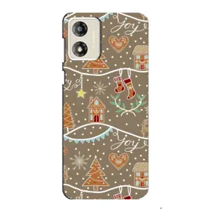 Новогодние, Праздничные Чехлы для Motorola MOTO E13 - 2024 год (Новогодние пряники)