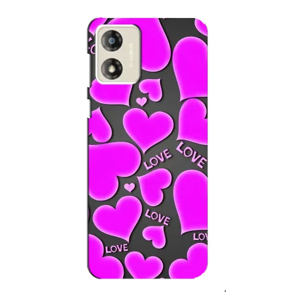 Чохол з принтом «Pink hearts» для Motorola MOTO E13 Чохол з принтом «Pink hearts» для Motorola MOTO E13