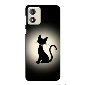 Чехол с принтом для Motorola MOTO E13 (AlphaPrint) Модные коты (Силуэт котика)