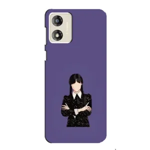 Чохли Венсдей на Motorola MOTO E13 Уенсдей (AlphaPrint) (Венздей у чорному)