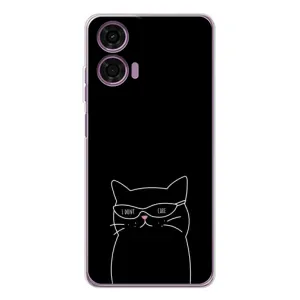 Чехол с рисунком кот на Motorola Moto E14 (Равнодушный кот)