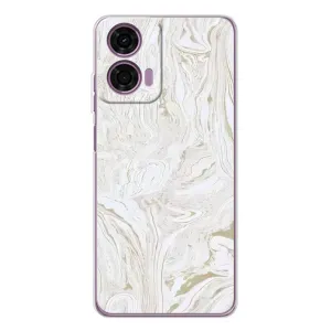 Мраморный чехол на Motorola Moto E14 (VPrint) (Белый мрамор)
