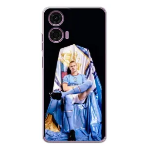 Чехлы с футболистом Ерлинг Холанд для Motorola Moto E14 (AlphaPrint) (футболист Холанн)