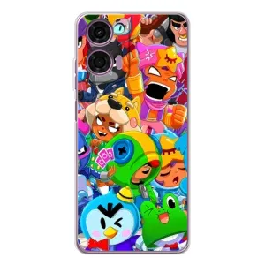 Чехлы Brawl Stars для Motorola Moto E14 (AlphaPrint) (Герої Бравл Старс)
