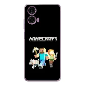 Чехол Майнкрафт на Motorola Moto E14 (AlphaPrint) Minecraft (герои Minecraft)