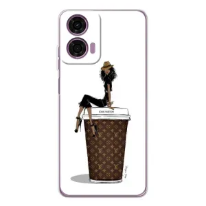 Чехлы Луи Витон для Motorola Moto E14 (AlphaPrint - LOUIS VUITTON) (кофе LOUIS VUITTON)