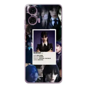 Чохли Венсдей на Motorola Moto E14 Уенсдей (AlphaPrint) (колаж Венздей)
