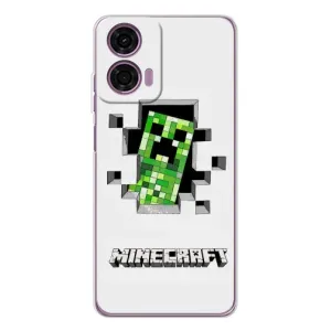Чехол Майнкрафт на Motorola Moto E14 (AlphaPrint) Minecraft (крипер Майнкрафт)