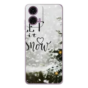 Новорічні, Святкові Чохли для Motorola Moto E14 - 2024 год (Let it snow)