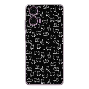 Чохол з принтом для Motorola Moto E14 (AlphaPrint) Модні коти (Маленькі котики)