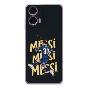 Чехлы для Motorola Moto E14 (Leo чемпион) (AlphaPrint) (Messi ПСЖ)