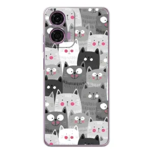 Чехлы с Котиками для Motorola Moto E14 (VPrint) (Рисованные котики)