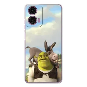 Чохол з мультфільмом Шрек на Motorola Moto E14 (Шрек та Осел)