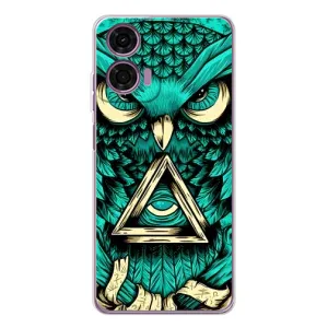 Чохол з пташками на Motorola Moto E14 (VPrint) (Сова з оком)