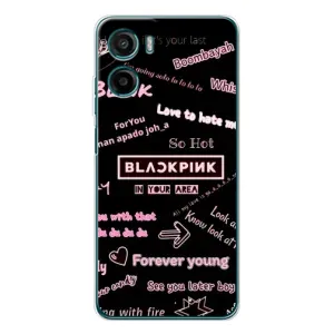 Чехол с музыкальной группой для Motorola Moto E15 (BLACKPINK)