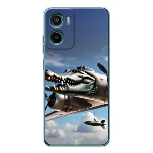 Чехол с мемом Тралалело тралала на Motorola Moto E15 (Бомбардиро крокодило)