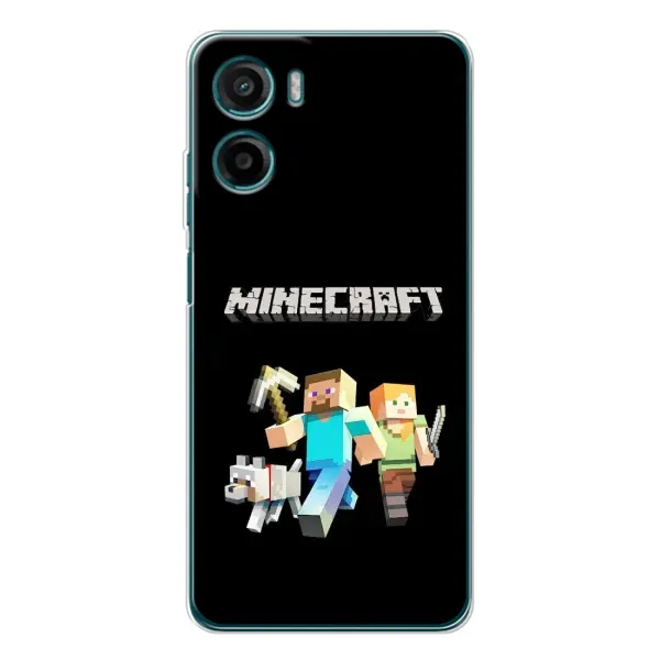 Чехол с принтом «герои Minecraft» для Motorola Moto E15 Чехол с принтом «герои Minecraft» для Motorola Moto E15