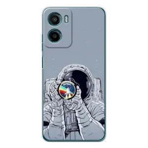 Чехол NASA для Motorola Moto E15 (AlphaPrint) (Космонавт фото)