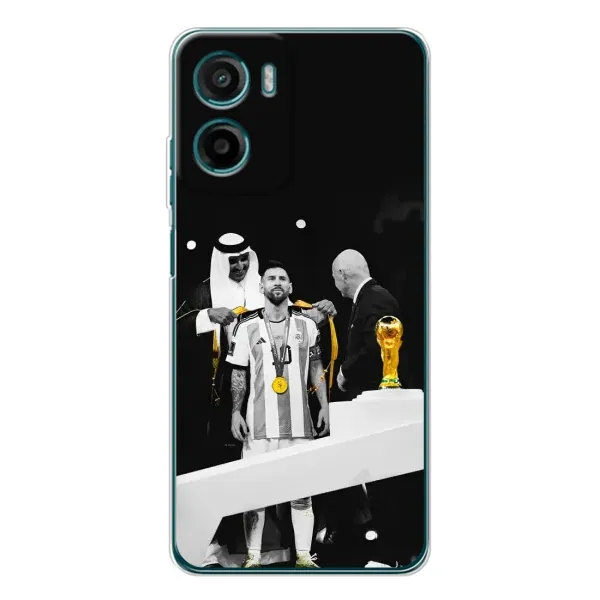 Чехол с принтом «Месси в накидке» для Motorola Moto E15 Чехол с принтом «Месси в накидке» для Motorola Moto E15