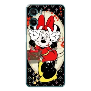 Чехол Disney Mouse Motorola Moto E15 (PREMIUMPrint) (Минни peace)