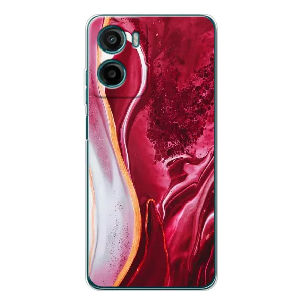 Чехол с принтом «Мрамор красный» для Motorola Moto E15