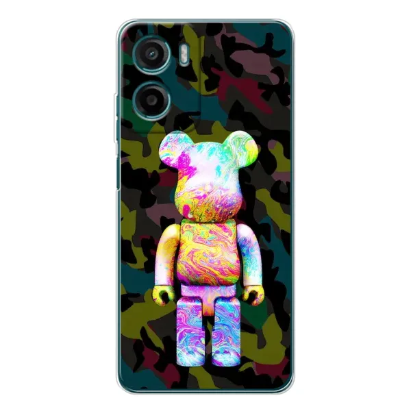 Чехол с принтом «Яркий Bearbrick» для Motorola Moto E15