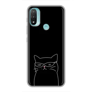 Чохол з малюнком кіт на Motorola MOTO E20 (Байдужий кіт)