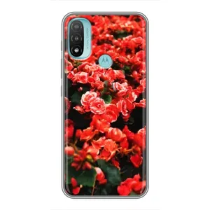 Чохли з квітами для Motorola MOTO E20 (VPrint) (Квіти червоні)