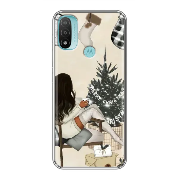 Чехол с принтом «Девушка с елкой» для Motorola MOTO E20